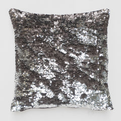 Sequinned "Dancer" Pillow - Silver