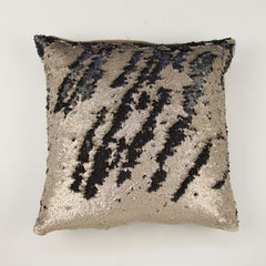 Sequinned "Dancer" Pillow - Taupe/Black